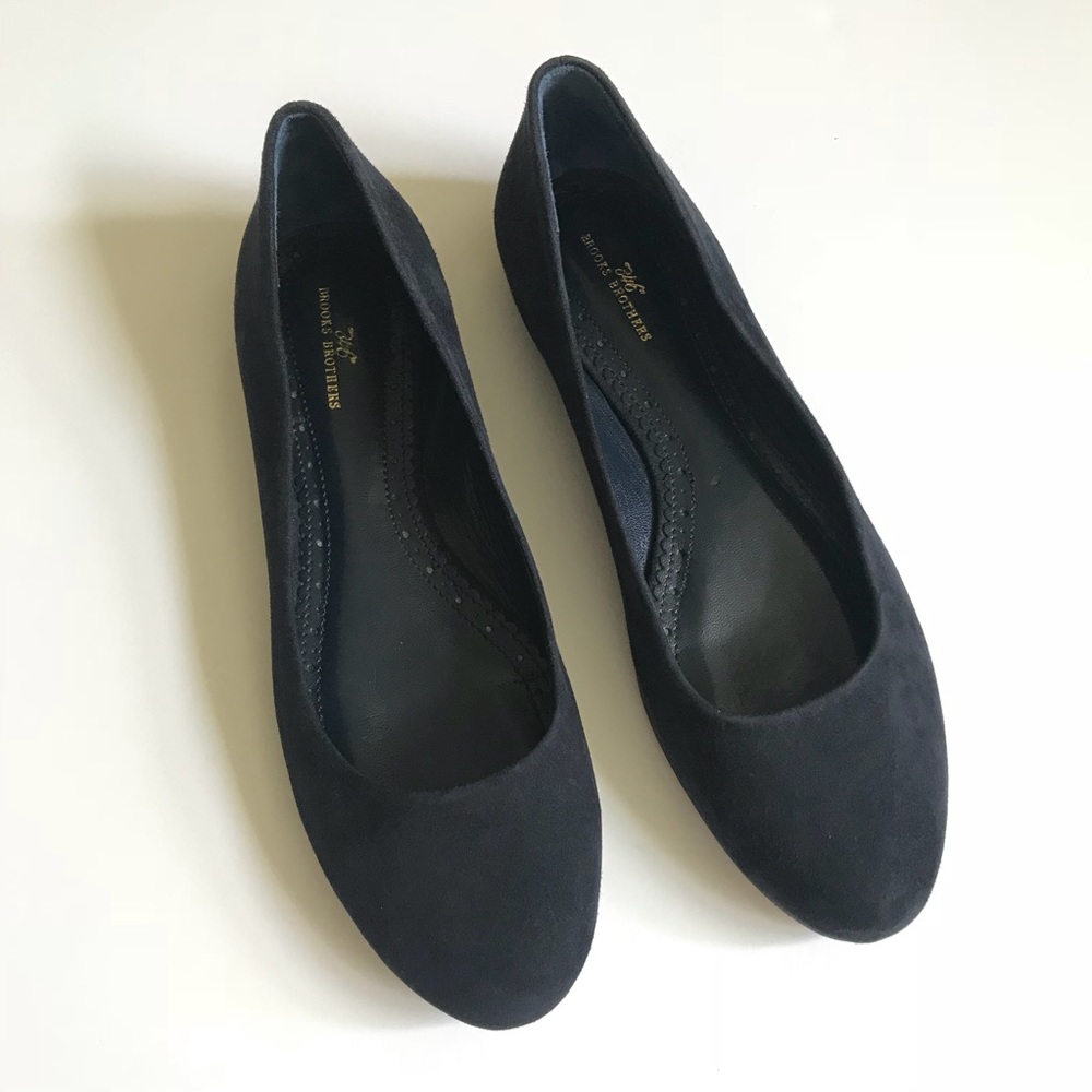 Brooks Brothers Navy Blue Suede Flats